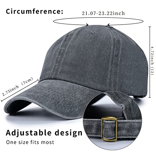 Baseball Cap Unisex Vintage Washed Distressed Cap,Retro Adjustable Dad Hats,Baseball Hat for Men Women - color: 1pcs-grey