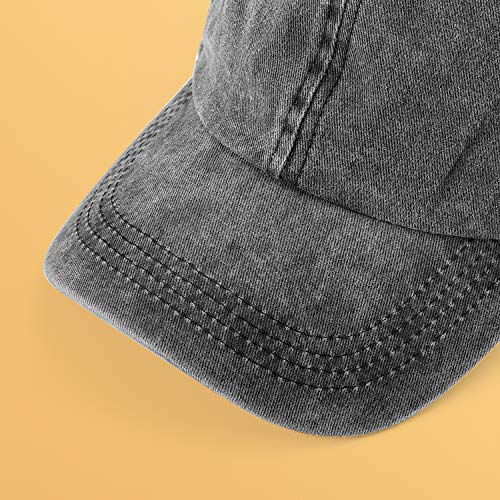 MEINICY 3 Packs Washed-Cotton Plain Baseball Cap, Adjustable Dad Hat - color: Black+gray+od Green
