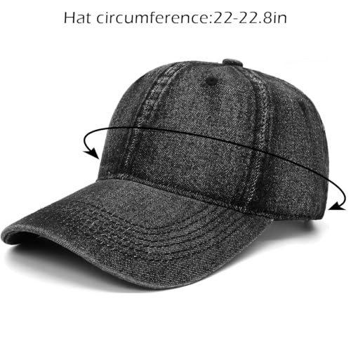 Baseball Cap for Women Men Classic Strapback Hats Adjustable Sun Hat - color: Black