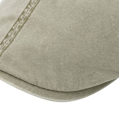 VOBOOM Cotton Flat Cabbie Hat Gatsby Ivy Irish Hunting Newsboy Cap - color: Washed Khaki