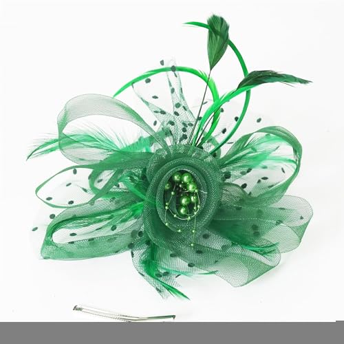 Fascinators Hat for Women Tea Party Headband 20s 50s Pillbox Headwear Cocktail Green - color: Green