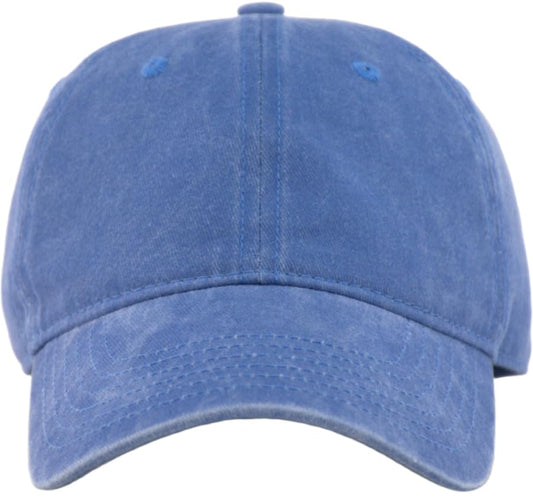 Vintage Washed Cotton Baseball Caps Men Women Adjustable Unstructured Low Profile Dad Hat - color: Light Blue
