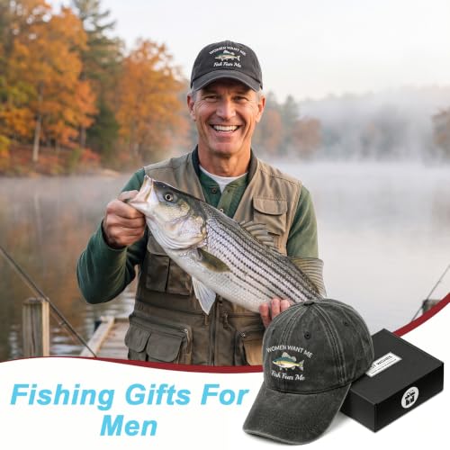 Mens Hat - Gifts for Birthday Christmas Fathers Day - color: Fishing Hat Black