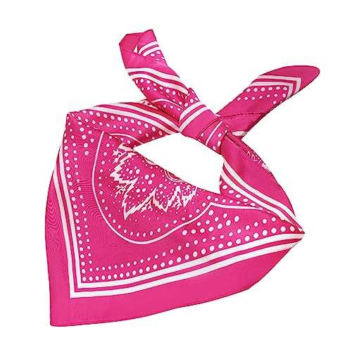 VANLINKER 27.5 Inches Silk Head Scarf for Women Men Vintage Bandanas Satin Hair Scarf Silk Wrap Neck Square Scarves VL9549 - color: C011 Hot Pink