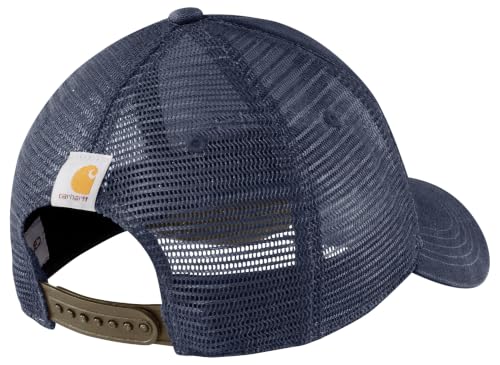 Carhartt Men's Canvas Mesh-Back Logo Graphic Cap - color: Superstorm/Burnished Logs