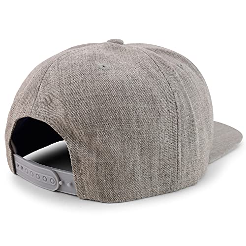 Trendy Apparel Shop Oversize XXL Structured Blank Flatbill Snapback Cap - color: Heather Grey, size: XX-Large