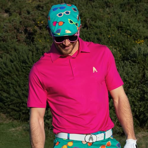 Royal & Awesome Men's Golf Flat Cap, Funny Golf Hats - color: Specs-tacular Bright Shades