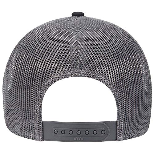 OTTO 6 Panel Low Profile Contrast Vertical Mesh Back Cap - color: Blk/Gry/Ch.gry