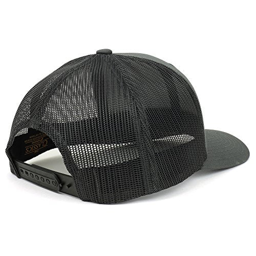 Trendy Apparel Shop Oversize XXL Structured Blank 6 Panel Retro Trucker Mesh Cap - color: Charcoal