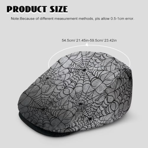 Mens Womens Newsboy Flat Cap Beret Hat Ivy Irish Gatsby Driving Cabbie Hat Lightweight Summer for Golf - color: 3d Spider Web