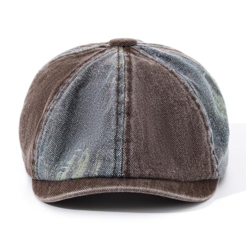 8 Panel Newsboy Cap Scally Cap Vintage Bakerboy Beret Cabbie News Flat Caps Ivy Cabbie Golf Hat Hooligan Driver Hats - color: Mg-blm2593-brown