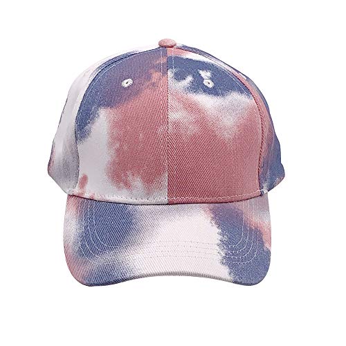 BEARUN Cotton Tie Dye Low Profile Cap Hiphop Baseball Cap Fashion Dad Hat - color: Pink Grey