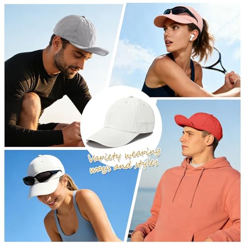 ZOORON Soft Brim Baseball Cap Low Profile Unstructured Dad Hat, Adjustable Washer Friendly Sport Hats for Golf Running - color: 1pack-white