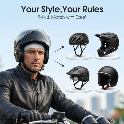 LONGLONG 2-Pack Breathable Skull Caps Helmet Liner for Motorcycle Hard Hat - color: Black+gray