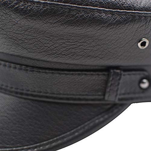Men Women Leather Yacht Captain Sailor Hat Newsboy Cabbie Baker Peaked Beret Cap - size: Large
