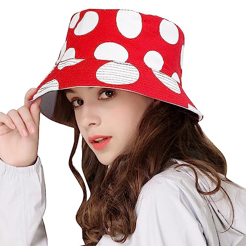 XYIYI Mushrooms Bucket Hats for Women Men Travel Beach Sun Hat Outdoor Fisherman Cap