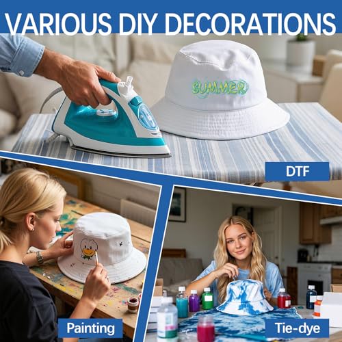 Bucket Hats Bulk Solid Color DIY Blank Hat Bucket Hats for Men, Women and Adults - color: 3pcs White Bucket Hat