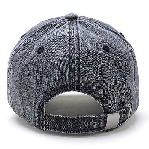 Anchor Embroidered Cotton Washed Dad Hat Distressed Retro Baseball Hat - color: Black