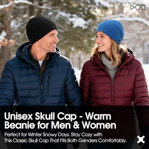 AUSFLUG Slouchy Beanie for Men Women Warm Lightweight Hard Hat Liner - color: Blue