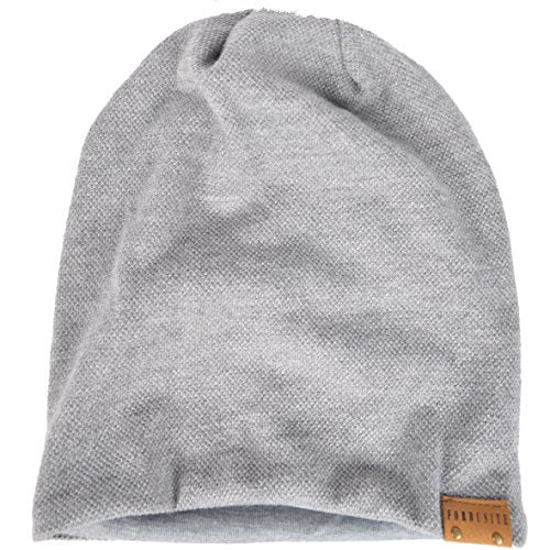 Mens Slouchy Beanie Oversize Knit Skull Cap Long Baggy Hat - color: 010blgrey