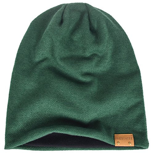 VECRY Men's Slouch Beanie Skull Cap Long Baggy Hip-Hop Winter Summer Hat - color: Green