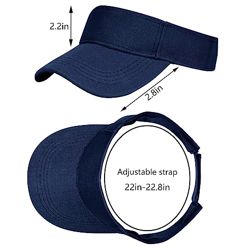 Rbenxia 5 PCS Adjustable Sport Visors Sun Visor Hats Cap Visors Women Men - color: Navy Blue, size: One Size