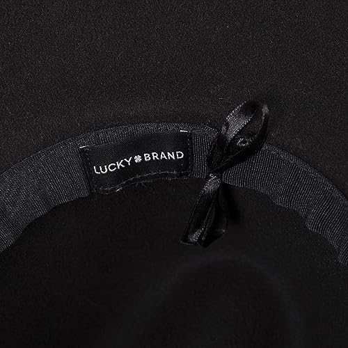 Lucky Brand Womens Ranger Hat | Wide Brim | Felt | Rancher | Americana | Western Inspired | Classic | Fashion | Cowboy - color: Ranger W/ Clip - Black