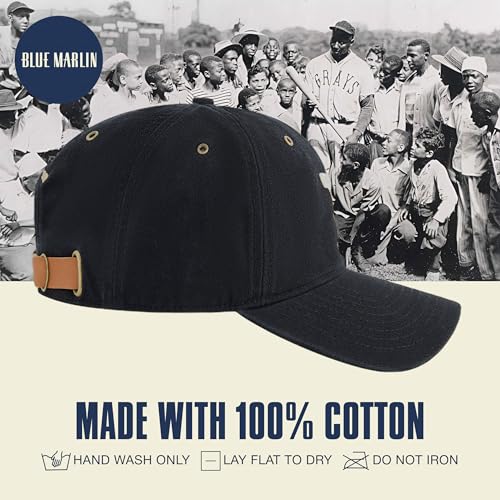Blue Marlin Dad Hat, Adult Cotton Baseball Cap with Curved Brim, One Size. - color: Brooklyn Royal Giants