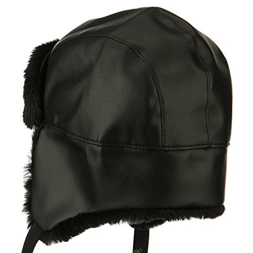 Broner Mens Vinyl Trooper Aviator Cap Hat - size: X-Large-XX-Large