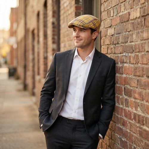 3Pcs Men's Newsboy Caps Cotton Cooling Hat Adjustable Flat Cap for Men - color: 4#-black+coffee+khaki