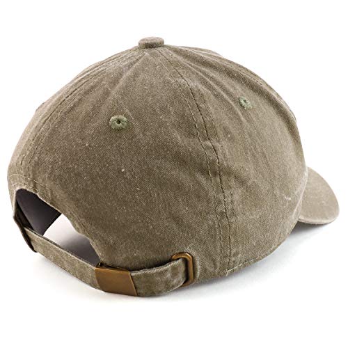 Trendy Apparel Shop Vintage 1962 Embroidered 63rd Birthday Soft Crown Washed Cotton Cap - color: Khaki