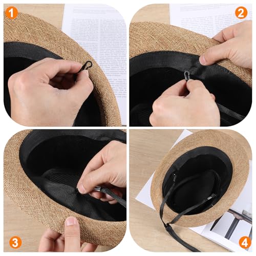5 Pcs Adjustable Hat Strap, Elastic Hats Removable Chin Cord - color: Black