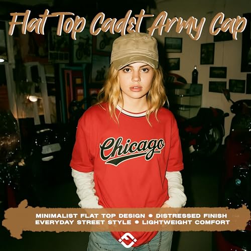 Funky Junque Vintage Newsboy Cap, Women's Cadet Cabbie Hat - color: Distressed Camel