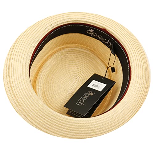 Men's Fancy Summer Straw Pork Pie Derby Fedora Upturn Brim Hat - color: F2811natural, size: Small-Medium