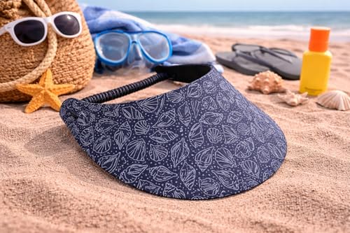 Women's Beautiful Designs Lightweight Packable Foam Visor for Sun Protection and Outdoor Activities - color: Black Shells