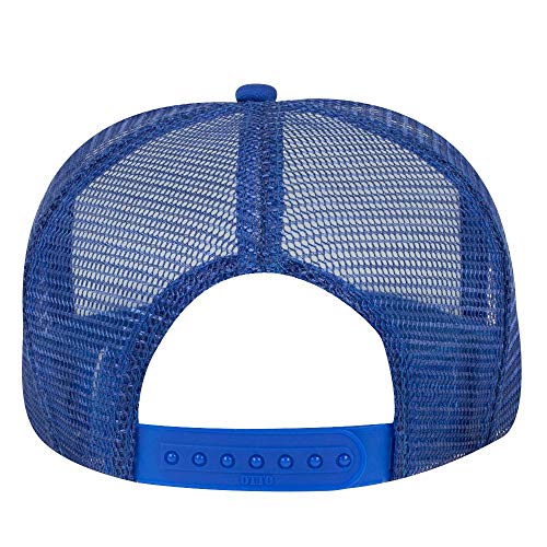 OTTO Polyester Foam Front Youth 5 Panel High Crown Trucker Hat - color: Ryl/Wht/Ryl