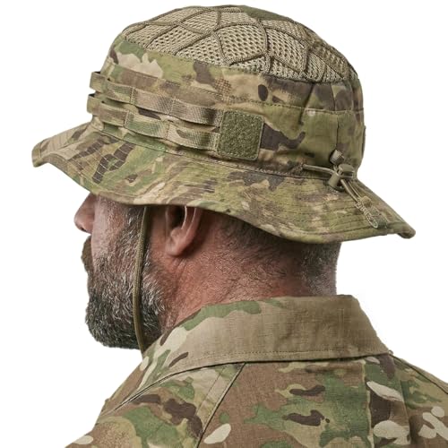 CQR Men's Tactical Boonie Hat, Breathable Packable Sun Hat for Hunting, Hiking, Fishing, Shooting, and Outdoor Activities - color: Sentinel Utility Camo, size: Small-Medium