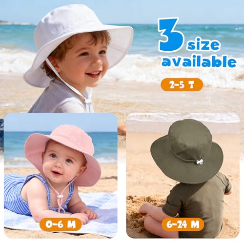 Baby Toddler Sun Hat,Boys Girls Adjustable Bucket Hat for Kids UPF 50+ Sun Protective Child Summer Beach Hats 0-5 Years - color: Gray, size: 2-5T