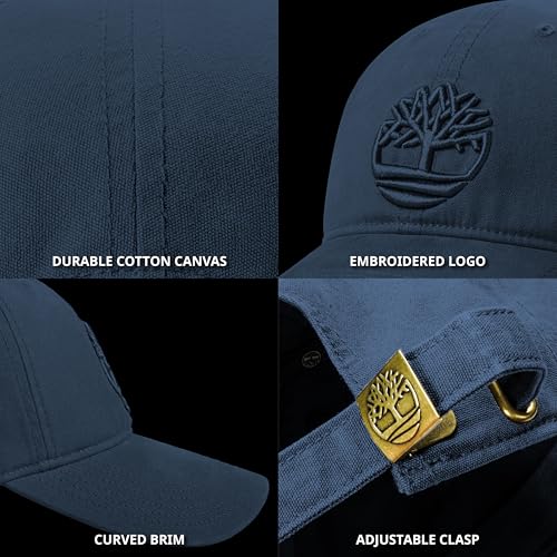 Timberland Soundview Baseball Cap for Boys 7-14, Cotton Canvas, Adjustable, Lightweight & Durable, One Size - color: Navy Blue