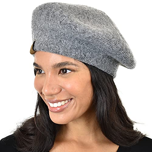C.C Soft Acrylic Knit French Style Warm Beret Hat - color: Dk Melangie