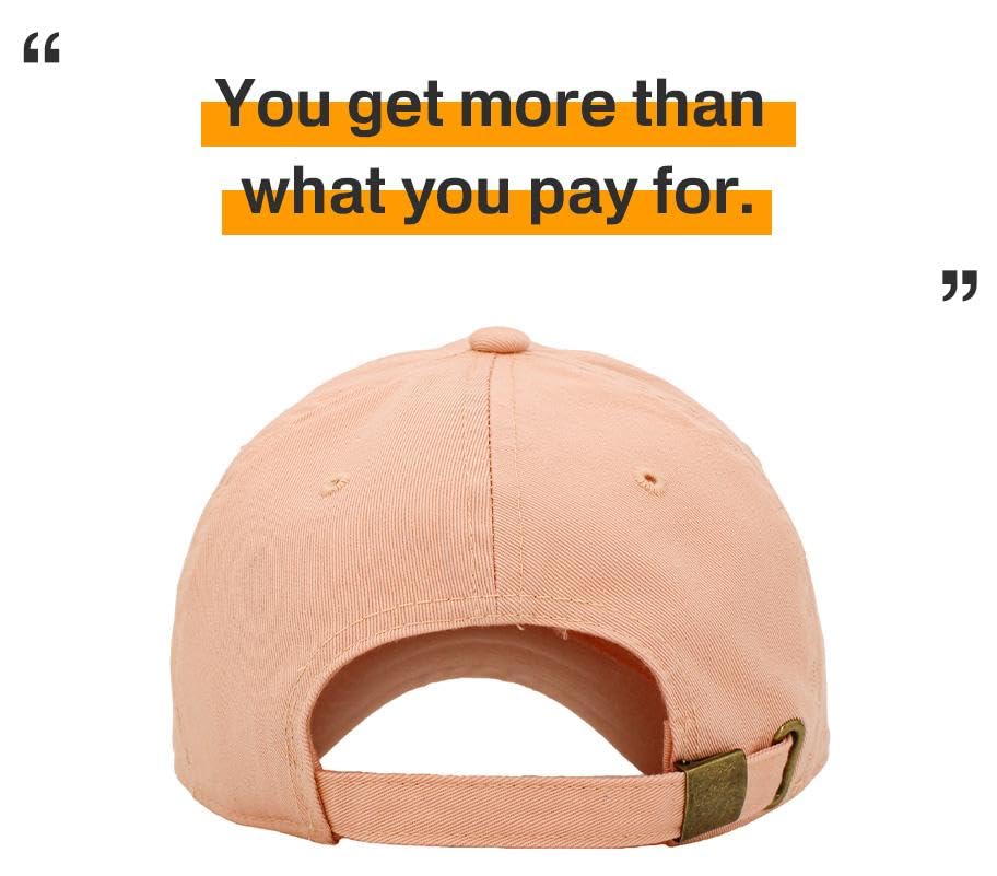 KBETHOS Classic Unisex Cotton Adjustable Low Crown Baseball Cap – Plain Dad Hat - color: Peach