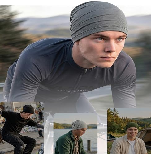 Cmonie 4-6Pack Breathable Skull Caps for Men Women - color: 4pack-black&light Gray&gray&white