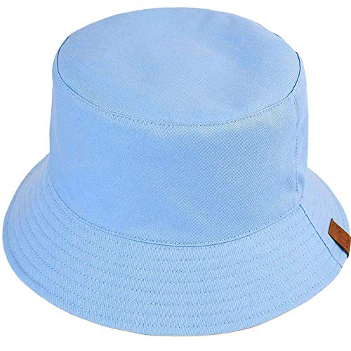 C.C Unisex Packable Bucket Sun Beach Pool Fisherman Hat - color: Tie Dyed Hot Pink/Lt. Blue