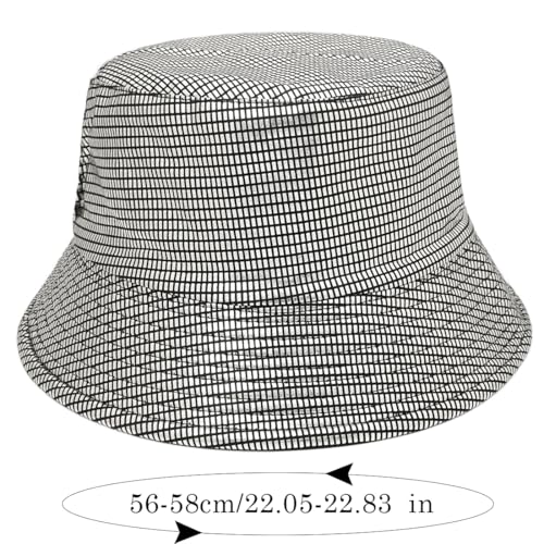 Shiny Metallic Bucket Hat Reversible Beach Fisherman Hats for Women Men - color: Black a