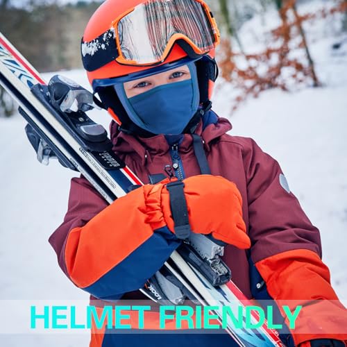 GoxRunx Kids Balaclava Ski Mask,Fleece Face Mask Neck Warmer for Boys Girls,Windproof Face Cover for Cold Weather - color: Royal Blue