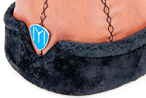 ihvan online Turkish Ottoman Bork Hat, Ertugrul Faux Leather Fur Winter Cap - color: Brown-black / Style-8