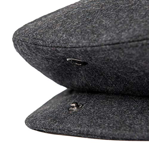 Men Wool Plaid Ivy Gatsby Newsboy Cap - color: Grey, size: 7 3/8