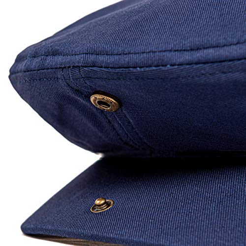 Men Ivy Cap Cotton Twill Newsboy Flat Hat - color: Navy, size: 7 1/8