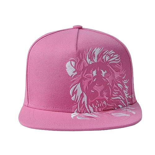 RIOREX Hip hop caps Fashion Animal Embroidery Baseball Cap for Men Adjustable Leather Belt Strapback Baseball Cap - color: Pink