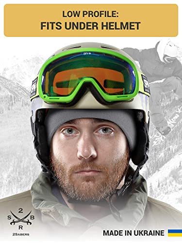 2SBR 2SABERS Warm Lightweight 170 Fleece Watch Cap - Men Women - Outdoor Skull Beanie Hat - color: Grey, size: Large
